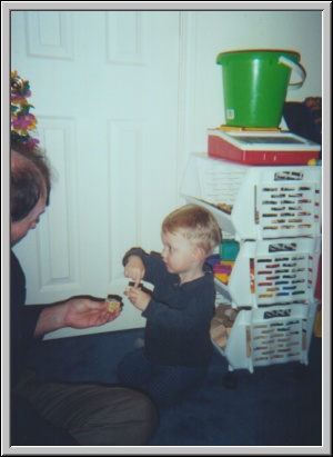 Jaime and grandpa - Christmas 1999